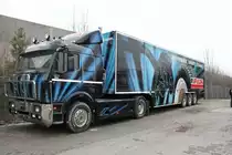 Mercedes SK mit Werbung von Reifen Fulda am 23.03.2013 in Sinsheim im Technik Museum.