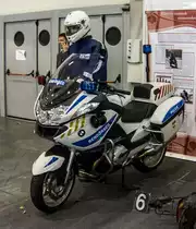 BMW Polizei Motorrad der ungarischen Polizei ausgestellt auf dem Auto Motor und Tuning Show, M�rz 2013