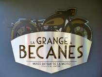 das Logo des neuer�ffneten Motorradmuseums (Motorradscheune) in Bantzenheim im s�dlichen Elsa�, April 2013