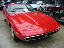 Maserati Ghibli Coupe. 1966 - 1973. Der Ghibli ist nach einem W�stenwind in der Sahara benannt. Der V8-motor mit 4.7l Hubraum leistet 330 PS und verhilft dem Wagen zu einer H�chstgeschwindigkeit von 280 km/h. Es wurden 1.124 Coupe- und 125 Ghibli Cabriolets produziert. Classic Remise D�sseldorf am 21.04.2013.