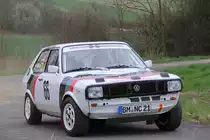 VW Polo I bei der Streckenbesichtigung der Rally Sonnefeld (AMC Hohe A�litz) am 20.04.2013. (Christian K�nig/ Nina Worbs/ 66)