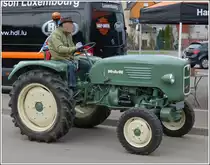 MAN Typ 2F1, Bj 1959, 883 ccm, 13 Ps, aufgenommen bei der Ankunft in Rodange am 20.04.2013.