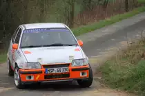 Opel Kadett E GSI 16V bei der Streckenbesichtigung der Rally Sonnefeld (AMC Hohe A�litz) am 20.04.2013. (Gerrit Schmitt/ Nadja Hartung/ 24)