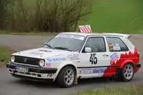 VW Golf II GTI 16V bei der Streckenbesichtigung der Rally Sonnefeld (AMC Hohe A�litz) am 20.04.2013. (Florian Just/ Fabian Schneider/ 45)