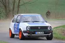 VW Golf II GTI WP1 der Rally Sonnefeld (AMC Hohe A�litz) am 20.04.2013. (Frank Herrmann/ Inge Schlip/ 46)  
