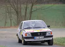 Opel Ascona B WP1 der Rally Sonnefeld (AMC Hohe A�litz) am 20.04.2013. (M. Semmler/ H. A�mus/ 102)