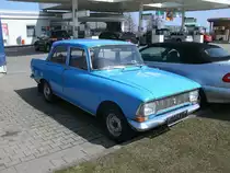 An der Tankstelle in Bansin traff ich,am 14.April 2013,diesen gut erhaltenen Moskwitsch.