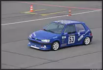 Peugeot 106 beim 45. ADAC-Renn-Slalom an der Steintrib�ne in N�rnberg am 14. April 2013.
