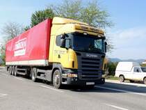 SCANIA R420, von TIM Split auf d. Stra�e 62 bei Vrgorac(Kroatien); 130424