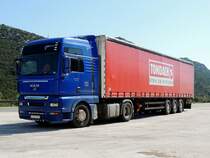 MAN TGA18.460 5star; mit Tondach-Auflieger bei Neum(Bosnien); 130425