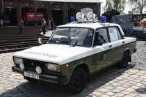 Lada 2105 Einsatzfahrzeug der Transportpolizei der DDR gesehen am 04.05.2013 im Bw Wittenberge.