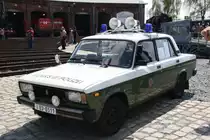Lada 2105 Einsatzfahrzeug der Transportpolizei der DDR gesehen am 04.05.2013 im Bw Wittenberge.