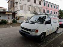 VW-T4 im Einsatz fr einen Haustechnikbetrieb ist bei SKRADIN abgestellt; 130422