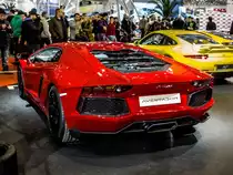 Lamborghini Aventador, R�ckansicht. Aufnahme: Essen Motor Show 2012