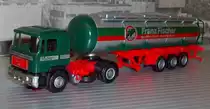 MAN F90 mit silbernem Chemietank der Spedition Franz Fischer Nienburg 
Herpa 1000 St. Sondermodell 859073 aus 1988