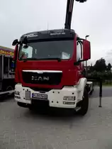 MAN TGS mit Kran am 15.06.13 in Frankfurt beim Tag der Offenen T�r 