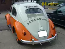 Heckansicht eines 1956´er K�fer mit Faltschiebedach. Oldtimertreffen an der Alten Dreherei in M�lheim an der Ruhr am 23.06.2013.