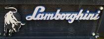 Lamborghini, Schriftzug mit Stier am K�hler des italienischen Traktorenherstellers, Juli 2013