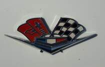 Corvette, Emblem des amerikanischen Sportwgens von GM, die Baureihe begann 1953, Juli 2013
