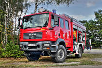 MAN TGM 18.280 4x4 BB als FlKfz-Gebude der Bundeswehr Feuerwehr Truppenbungsplatz Munster. Stahl auf der Heide II im Panzermuseum Munster. (01.09.13)