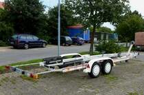 weier Tandemachsen Trailer zum transport eines Schiffes / Boot auf Fhr am 12,07,2013