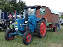 Lanz-Gespann ist angereist zur Oldtimerausstellung der Traktorenfreunde Mackenzell im September 2013