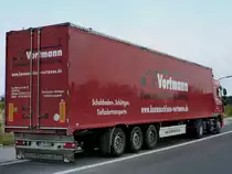 Vortmann Baumaschinen dunkel roter Schubboden Sattelauflieger mit roter DAF XF Zugmaschine 15,09,2012 in Marl

