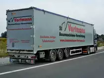 Vortmann Baumaschinen grauer Schubboden Sattelauflieger mit VOLVO FH 440 Zugmaschine 15,09,2012 in Marl