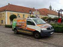 VW-T5 parkt in der ungarischen Stadt VAC; 130826