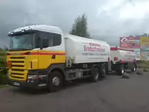 mit einem Scania unterwegs zum Heiz�lkunden am 30.10.2013