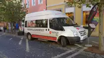 Ford Transit der MALTESER steht anl. einer Krankenfahrt in 36088 H�nfeld, Oktober 2013
