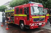 L�schgruppenfahrzeug VOLVO FL6/14, der Aufbau von Saxon, stationiert beim englischen Milit�r im Sennelager bei Paderborn. Am 14.09.2013 beim Stra�enfest gesehen.