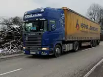 SCANIA 420 124L, von KRALtrans mit Heppner&Oberndorfer Auflieger; 130314