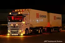 Mercedes Benz Actros Mp3 2546 als Wechselbrückenzug von R&M Schulte. Lohfeldener Rüssel 22.05.2013