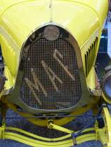 M.A.F., Khler mit Schriftzug an einem Oldtimer von 1914, steht fr Markanstdter Automobilfabrik (bei Leipzig), bestand von 1909-23, Dez.2013