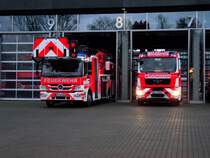 Mercedes Benz Atego Leiter und MAN TGL HLF der Berufsfeuerwehr Frankfurt am 19.12.13 per Zufall fotografiert 