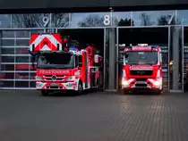 Mercedes Benz Atego Leiter und MAN TGL HLF der Berufsfeuerwehr Frankfurt am 19.12.13 per Zufall fotografiert 