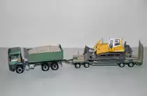 MAN TGA M Baukipper-LKW mit Goldhofer TU 4 Anhänger  Max Wild  u.Liebherr Planierraupe PR734 Litronic 