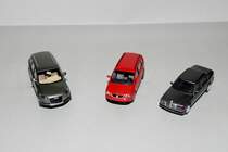 Audi Q7,VW Touran (Wiking)u.Mercedes-Benz E-Klasse (Private Collection)Herpa