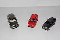 Audi Q7,VW Touran (Wiking)u.Mercedes-Benz E-Klasse (Private Collection)Herpa