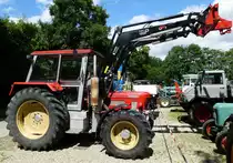 Schl�ter Compact 950 V6, Allradschlepper mit angebautem Frontheber, 6-Zyl.Diesel mit 90PS, Schutterzeller Oldtimertreffen, Juni 2013