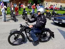 DKW RT125, Baujahr 1940; trifft zur Oldtimerveranstaltung Stehrerhof ein; 130707