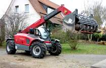 Weidemann Teleskoplader, eingesetzt bei Baumfllarbeiten in 36100 Petersberg-Marbach im Januar 2014