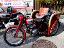 JAWA-RIKSCHA, hat sich bei der Oldtimerveranstaltung in Rottenbach eingefunden; 130908