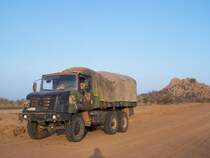 Morgenlicht in der Wüste, mit einen Renault GBC 180, Afrika, Sommer 2013.