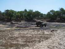 Irgendwo in der Savane, mit VLRA und Peugeot P4, Afrika, Sommer 2013.