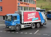 Mercedes Actros Müllwagen unterwegs in Dallenwil am 03.01.2014