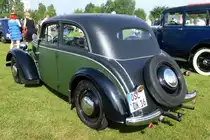 Heckansicht vom DKW F7 Limousine zu sehen bei der ersten Oldtimer-Rallye in Doberlug-Kirchhain am 28.07.2013