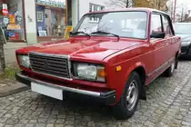 Lada 2107 letzte Auslieferungsversion für die DDR in Bestform erhalten , Doberlug-Kirchhain Markt 20.01.2014