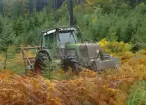 Fendt Vario bei Mulcharbeiten im Auftrag von HESSEN-Forst in 36100 Petersberg-Marbach, Oktober 2013